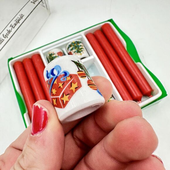 Vintage Willi Geck Geschenke Christmas Tree Mini Candle Holders German Decor - Picture 6 of 9